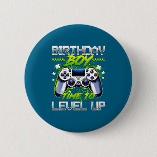 Birthday Boy Time To Level Up Video Game Birthday  6 Cm Round Badge