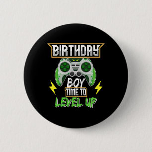 Birthday Boy Time To Level Up Video Game Birthday  6 Cm Round Badge
