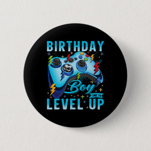 Birthday Boy Time To Level Up Video Game Birthday  6 Cm Round Badge