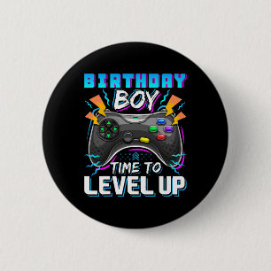 Birthday Boy Time To Level Up Video Game Birthday  6 Cm Round Badge