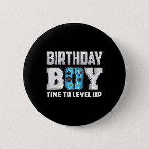 Birthday Boy Time To Level Up Video Game Birthday 6 Cm Round Badge