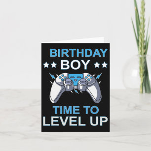 Birthday Boy Time To Level Up Video Game Birthday  Card