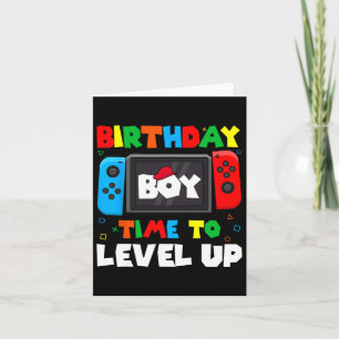 Birthday Boy Time To Level Up Video Game Birthday  Card