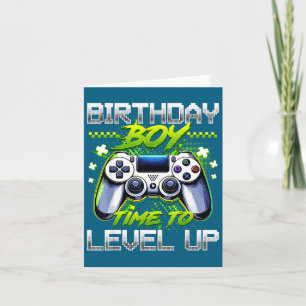 Birthday Boy Time To Level Up Video Game Birthday  Card