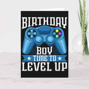 Birthday Boy Time To Level Up Video Game Birthday  Card