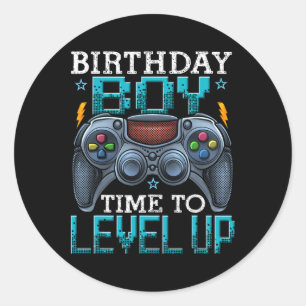 Birthday Boy Time To Level Up Video Game Birthday  Classic Round Sticker