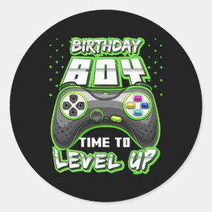 Birthday Boy Time To Level Up Video Game Birthday  Classic Round Sticker