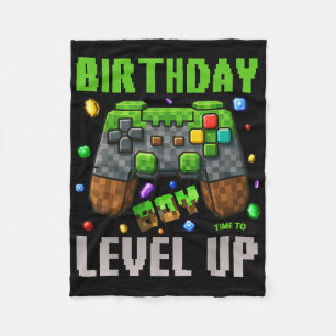 Birthday Boy Time To Level Up Video Game Birthday  Fleece Blanket