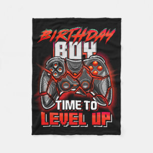 Birthday Boy Time To Level Up Video Game Birthday  Fleece Blanket