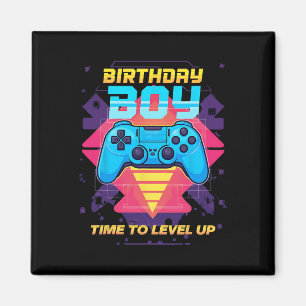 Birthday Boy Time To Level Up Video Game Gamer Gra Magnet