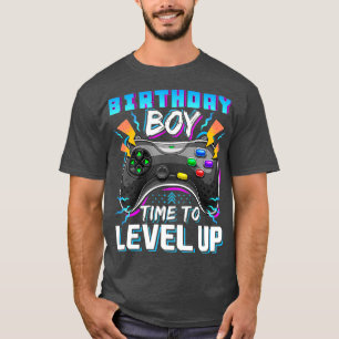 Birthday Boy Time to Level Up Video Game Gamer T-Shirt