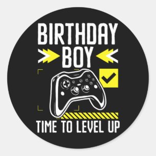 Birthday Boy Time To Level Up Video Game Gift For  Classic Round Sticker