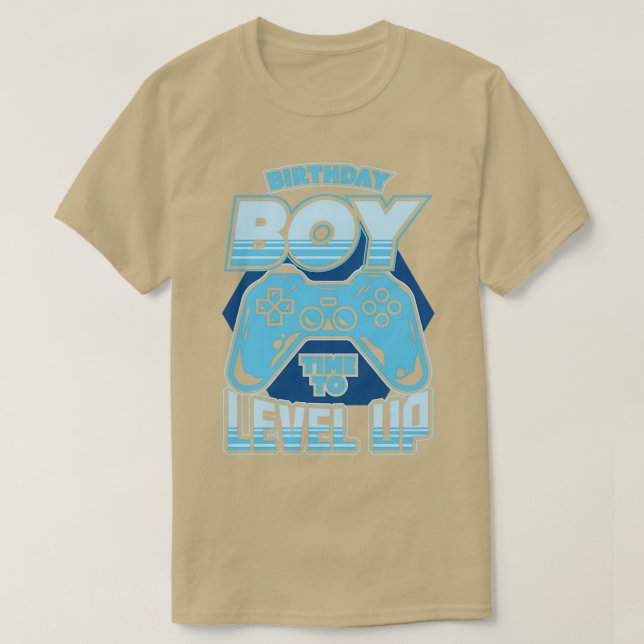 Birthday Boy Time to Level Up Video Gamer T-Shirt (Design Front)