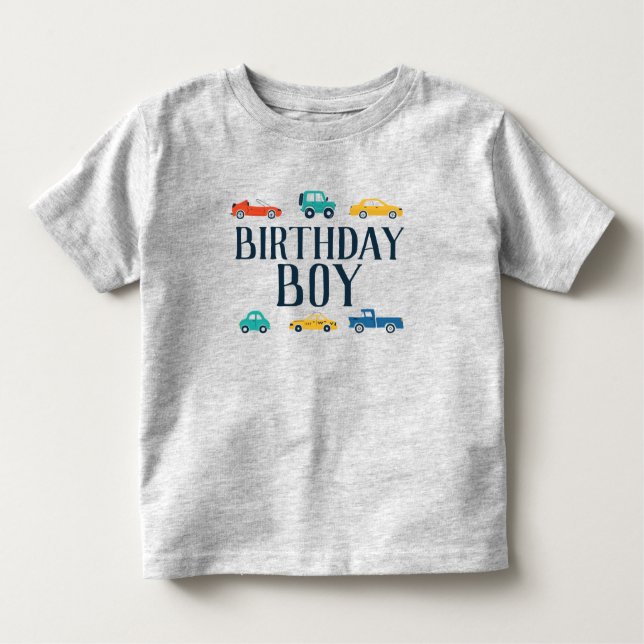Birthday Boy Transportation Birthday Shirt (Front)
