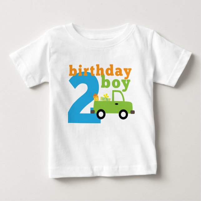 Birthday Boy Truck 2 Baby T-Shirt (Front)
