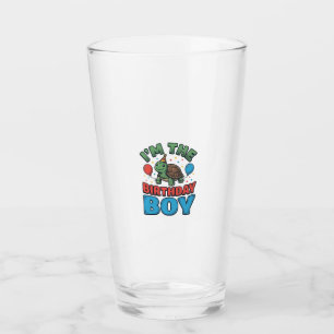 Birthday Boy Turtle Vintage Party Shirt Design_1 Glass