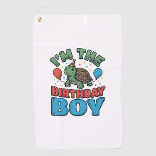 Birthday Boy Turtle Vintage Party Shirt Design_1 Golf Towel