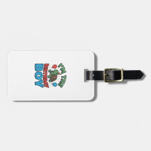 Birthday Boy Turtle Vintage Party Shirt Design_1 Luggage Tag