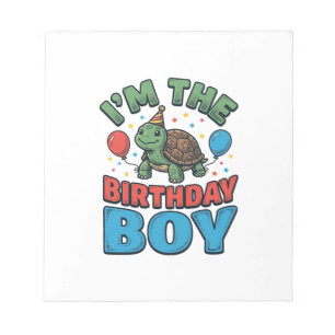 Birthday Boy Turtle Vintage Party Shirt Design_1 Notepad