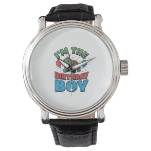 Birthday Boy Turtle Vintage Party Shirt Design_1 Watch