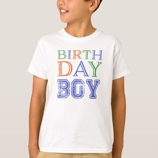 Birthday Boy Typography T-Shirt (Front)