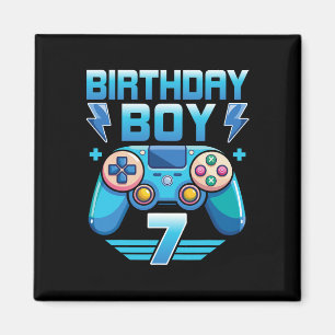 Birthday Boy Video Gamer 7th Birthday Party 7 Year Magnet
