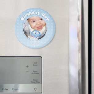 Birthday Boy Winter Onederland Blue Custom photo Magnet
