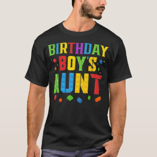 Birthday Boy's Aunt Blocks Master Brick Builder Bi T-Shirt
