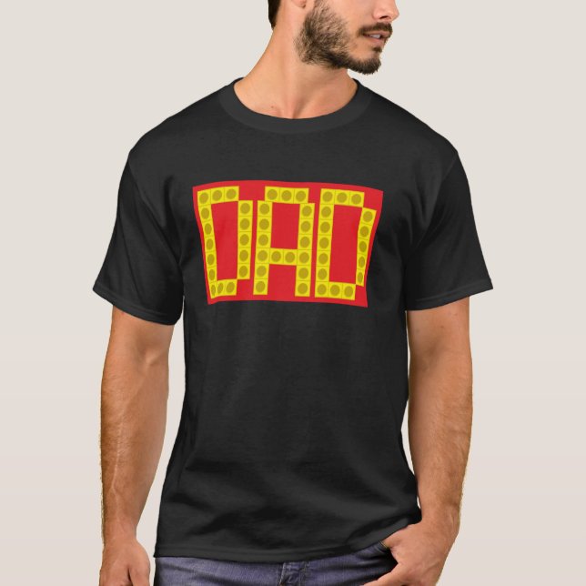 Birthday Boy's Dad Master Builder Building Bricks  T-Shirt (Front)