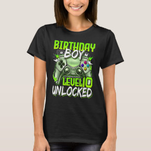 Birthday Boys Level 10 Unlocked Video Gamer Birthd T-Shirt