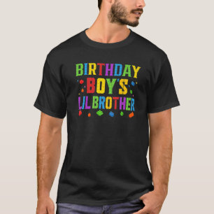 Birthday Boy's Little Brother Blocks Master Brick T-Shirt
