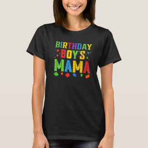 Birthday Boy's Mama Blocks Master Builder Brick Bu T-Shirt