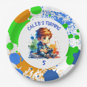 Birthday Boy's name and age Personalised Paper Plate