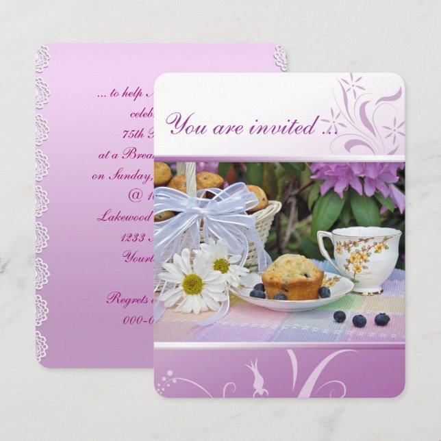 Birthday Breakfast Brunch Invite (Front/Back)