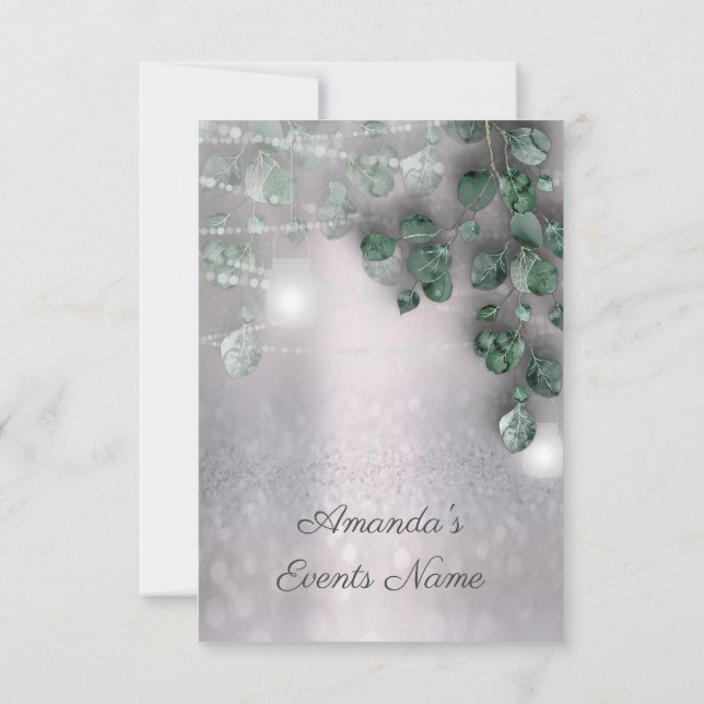 Birthday Bridal Shower Light Jar Rustic Elegance Invitation (Back)