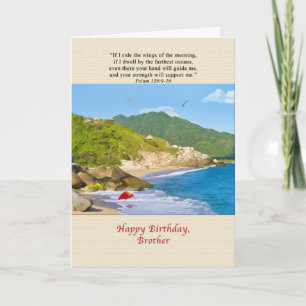 Birthday, Brother, Beach, Hills, Birds, Ocean Card