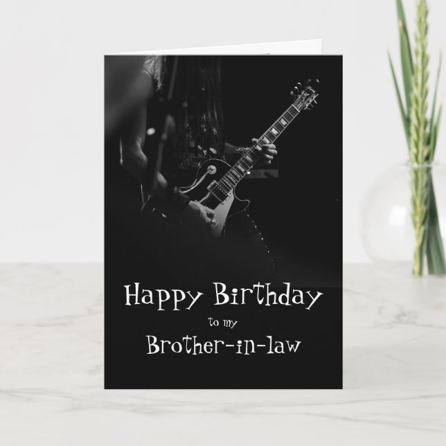 Birthday Brother Brother-in-law Fun You Rock Music Card (Front)