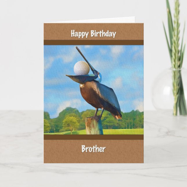 Birthday, Brother, Golf Card (Front)