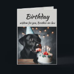 Birthday Brother-in-law Fun Wisdom Lab Dog Card<br><div class="desc">Birthday wisdom for your Brother-in-law from the cute Labrador Retriever Dog Pet Animal licking the cake.   Fun animal Birthday cards</div>