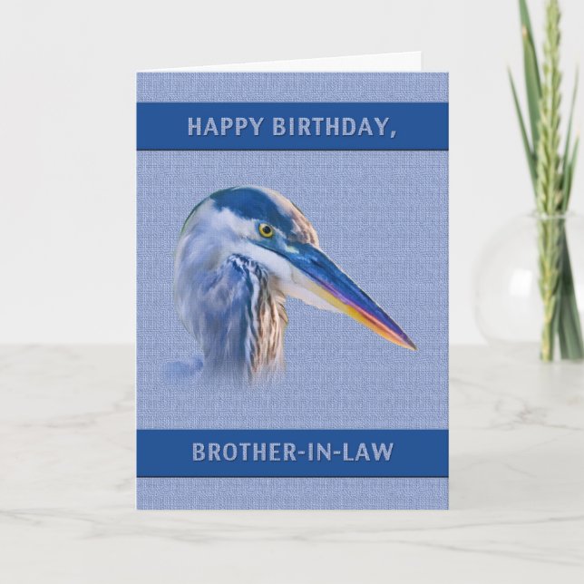 Birthday, Brother-in-law, Great Blue Heron Card (Front)