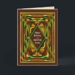 Birthday Brother Masculine Abstract Brown Card<br><div class="desc">Unique abstract greeting card in geometric form ideal for men.  Many categories to choose from.</div>