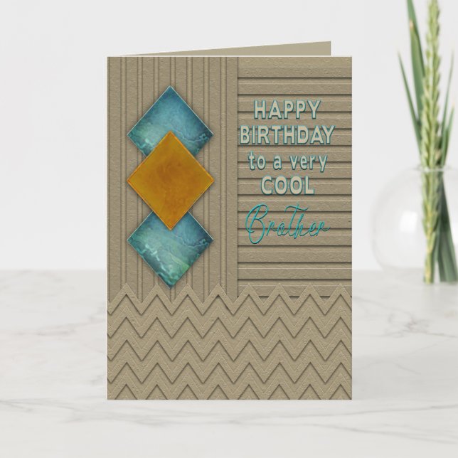 Birthday, Brother,  Modern Texture-like Pattern Card (Front)