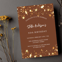 Birthday brown gold stars