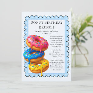 Birthday Brunch Party   Pancakes & Doughnuts  Invitation