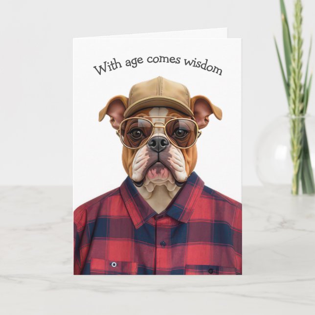 Birthday Bulldog Humour Card (Front)