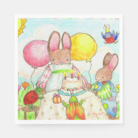 Birthday Bunny Paper Napkins