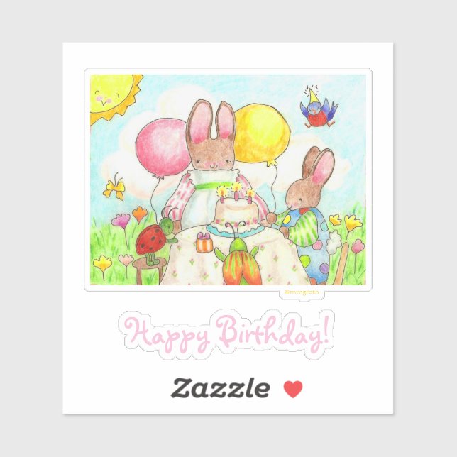 Birthday Bunny Sticker (Sheet)
