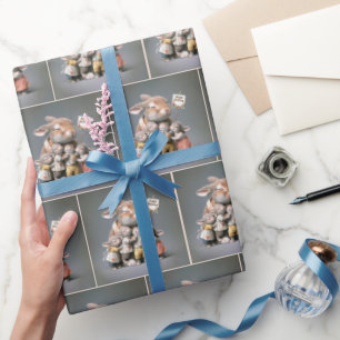 Birthday Bunny With Babies Wrapping Paper