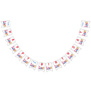 Birthday Bunting Flags Happy Bears Party