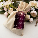 Birthday burgundy rose gold glitter thank you gift tags<br><div class="desc">Burgundy gradient background decorated with rose gold glitter,  sparkles. Thank you is written with a modern hand lettered style script with swashes.  Personalise and add name and a date.</div>